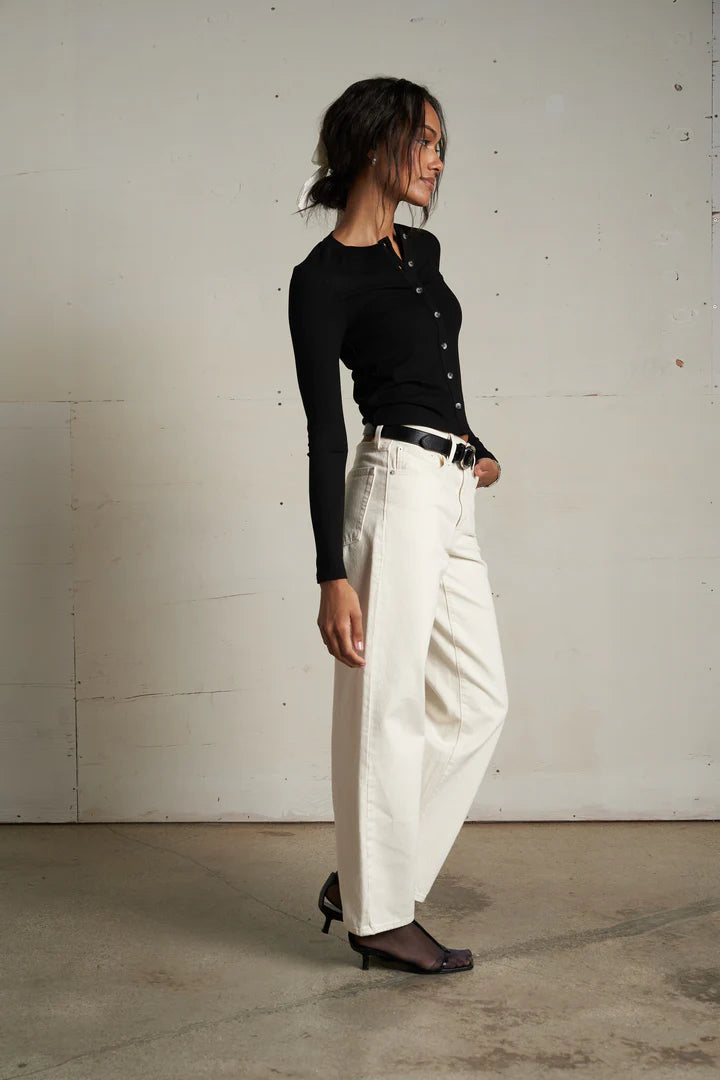 Maureen Luxe Rib Crewneck Cardigan