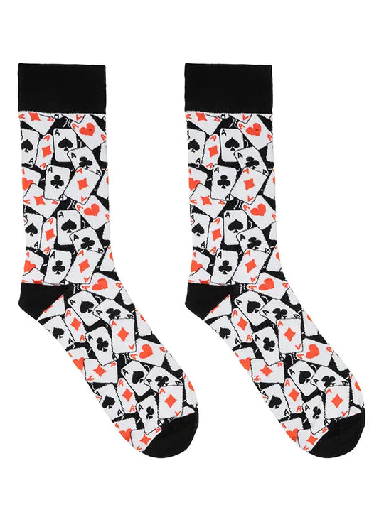 men's bamboo socks-playing cards