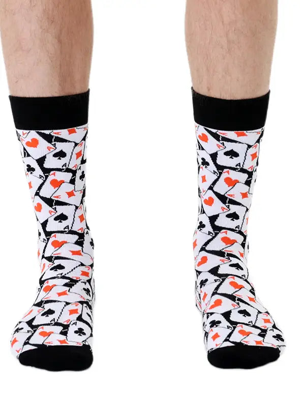 men's bamboo socks-playing cards