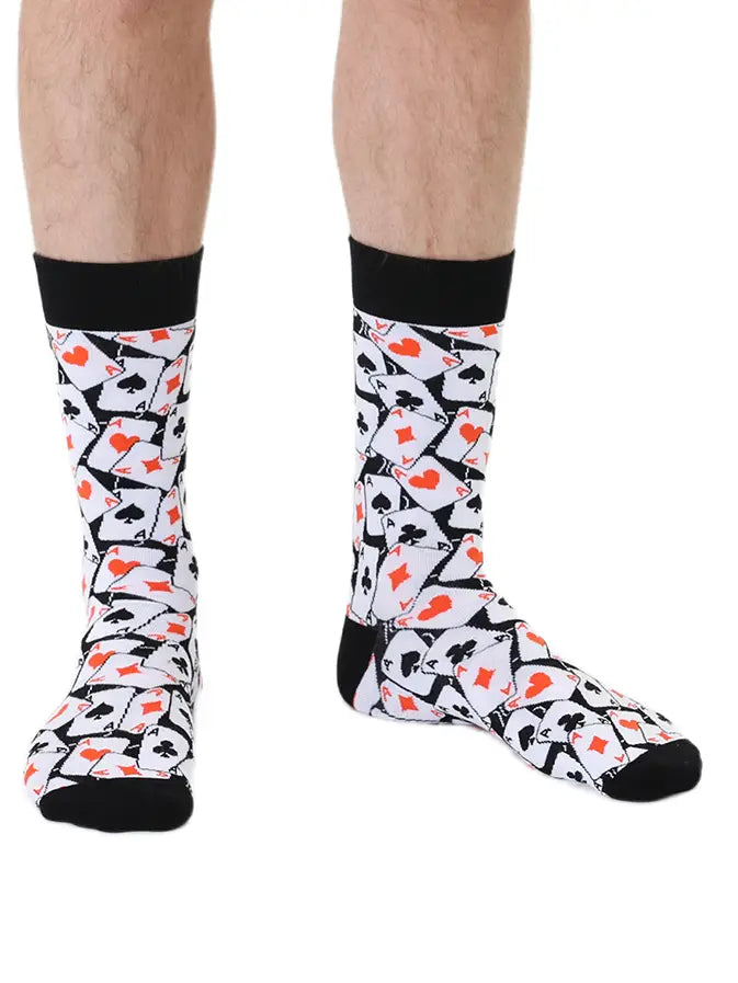men's bamboo socks-playing cards