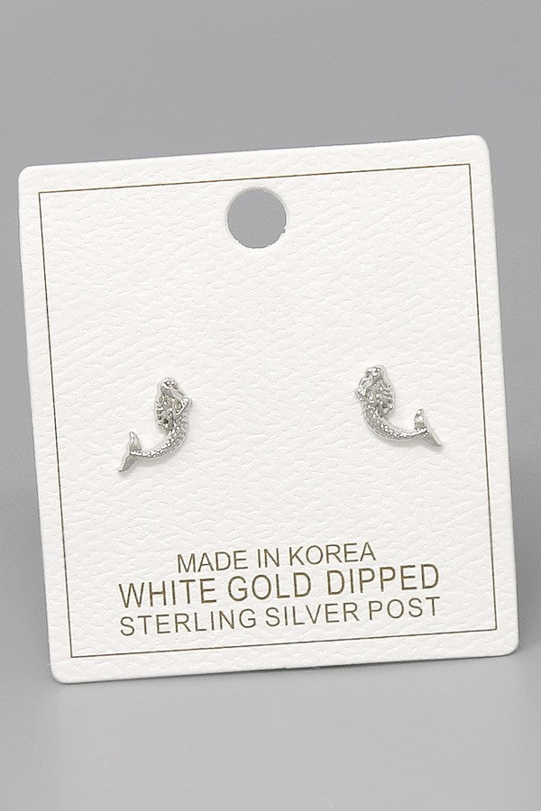 mermaid stud earrings