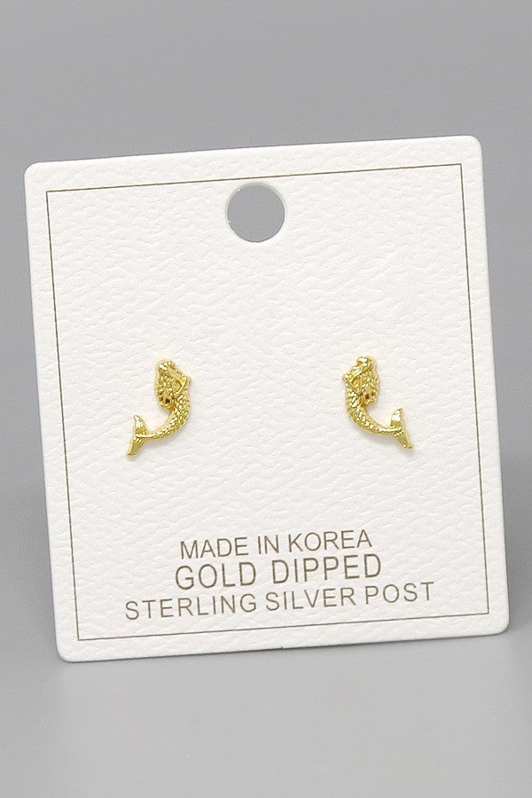 mermaid stud earrings