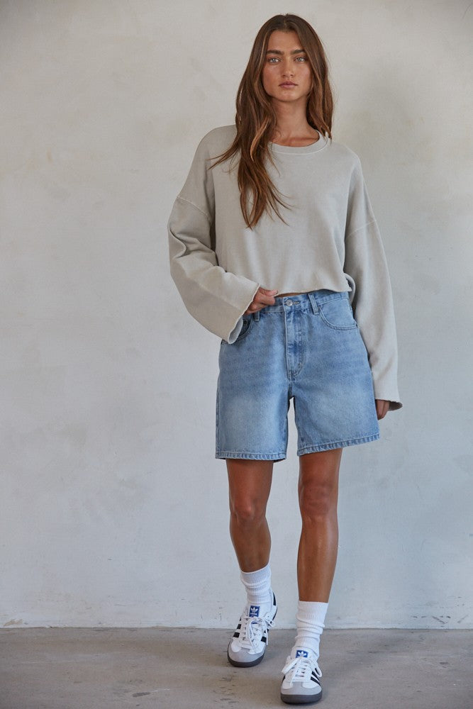 miles on it denim shorts