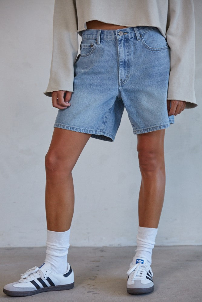 miles on it denim shorts