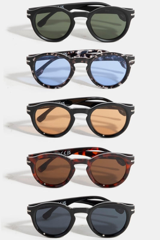 mixed round lens sunglasses