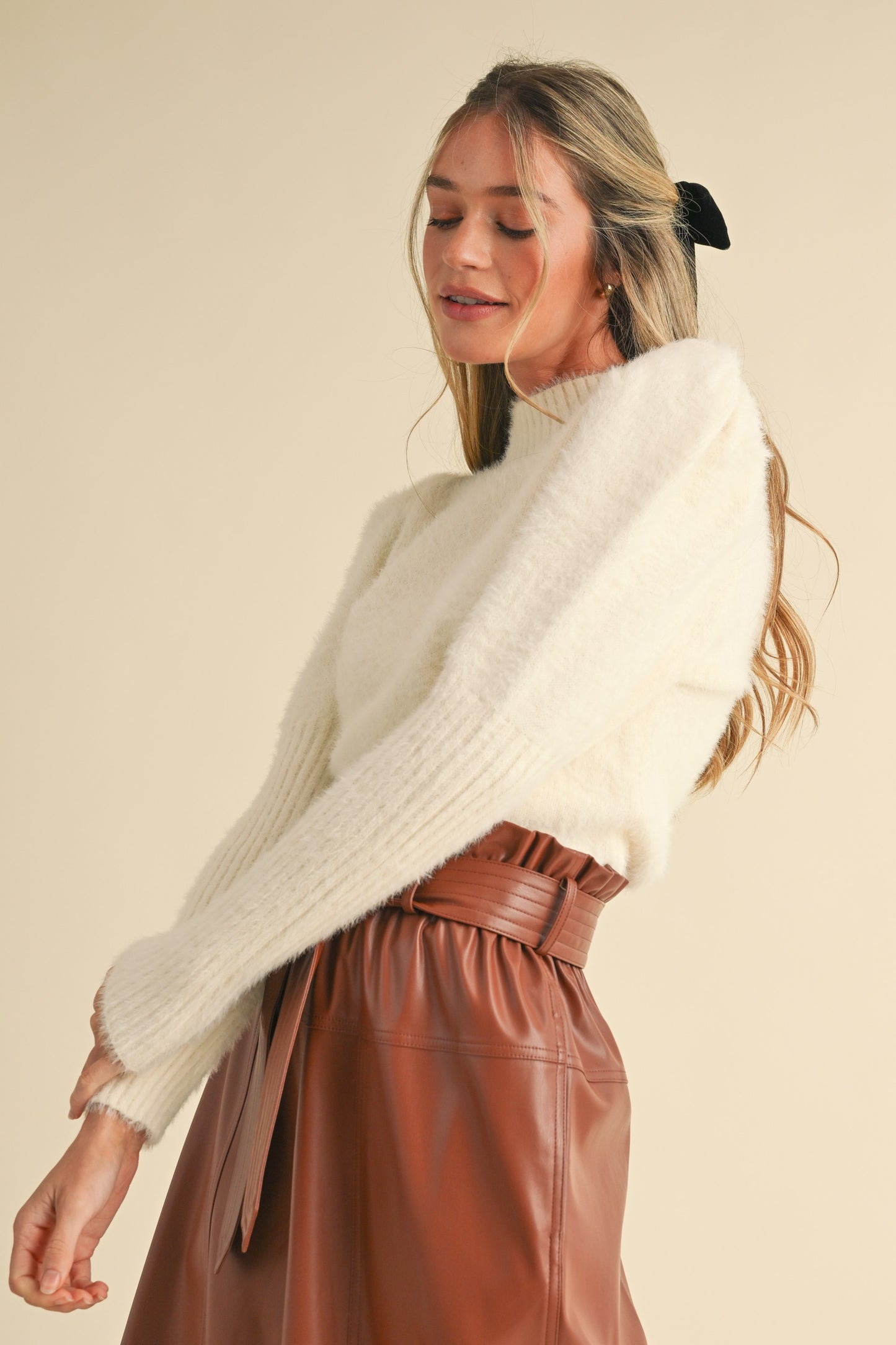 mock neck mohair sweater