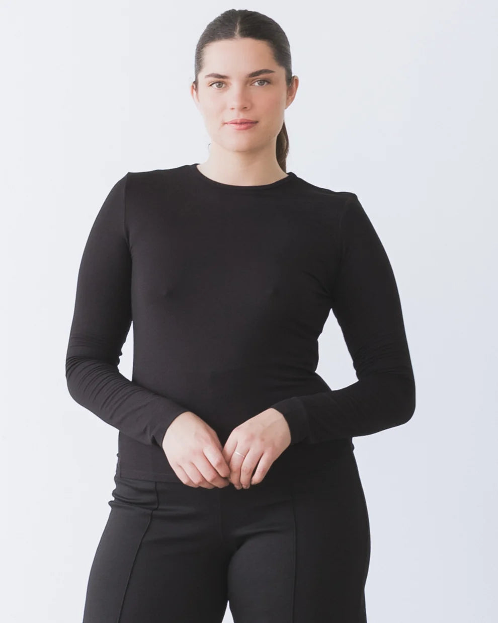 modal fitted long sleeve top