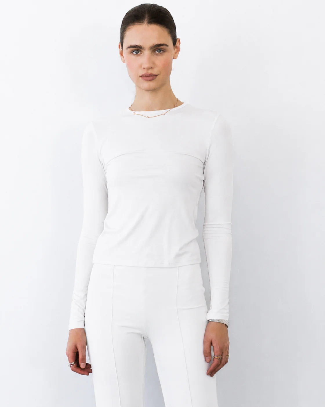 modal fitted long sleeve top