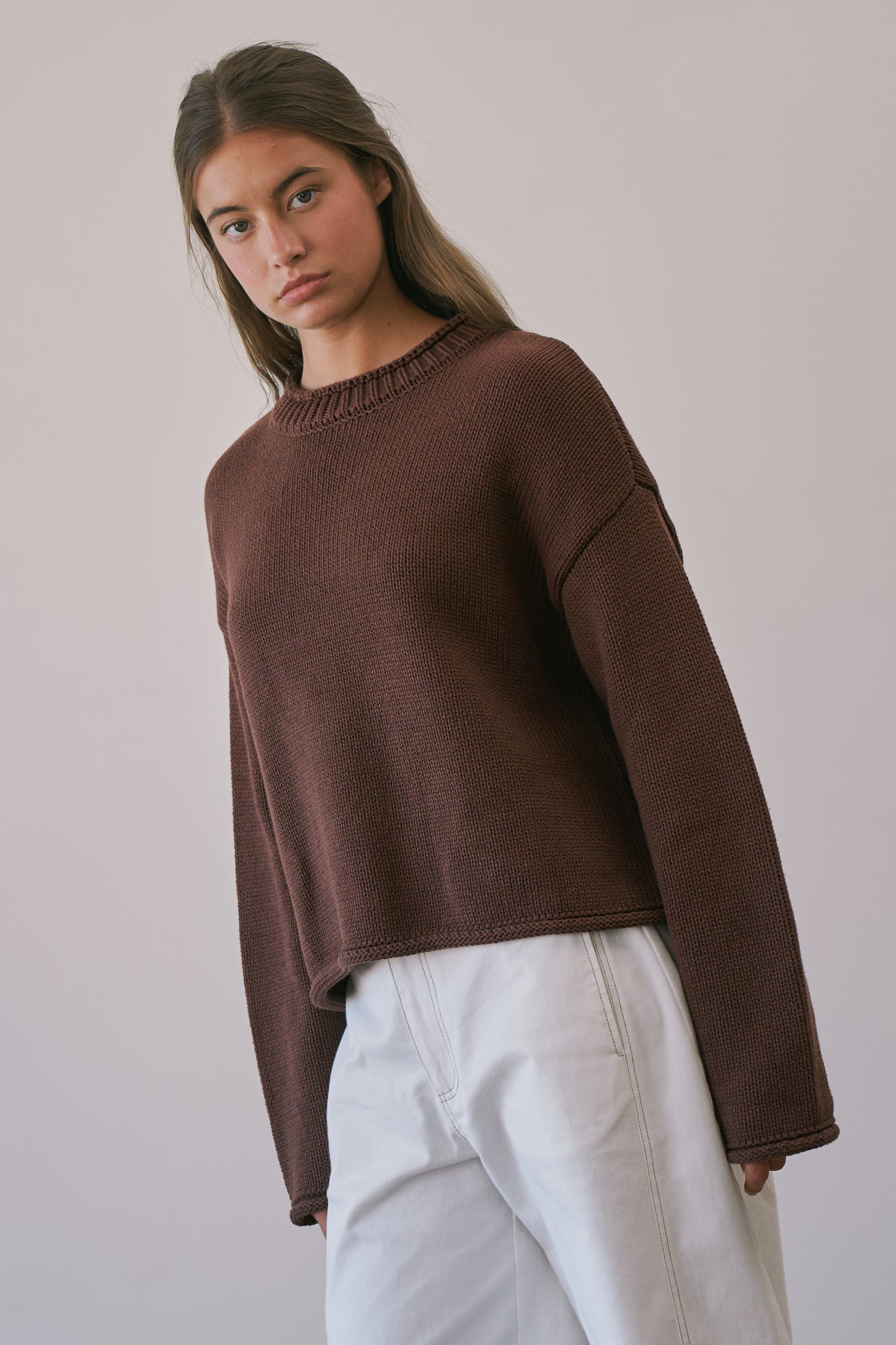 montana stripe rolled neck sweater