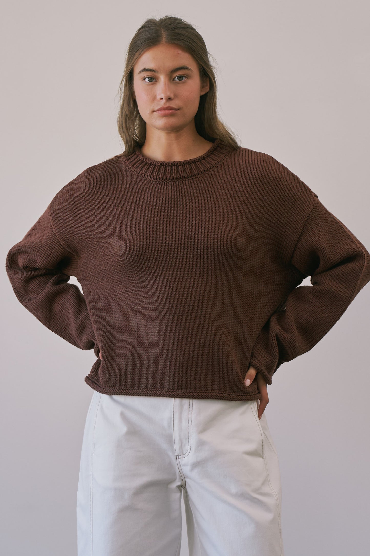 montana stripe rolled neck sweater