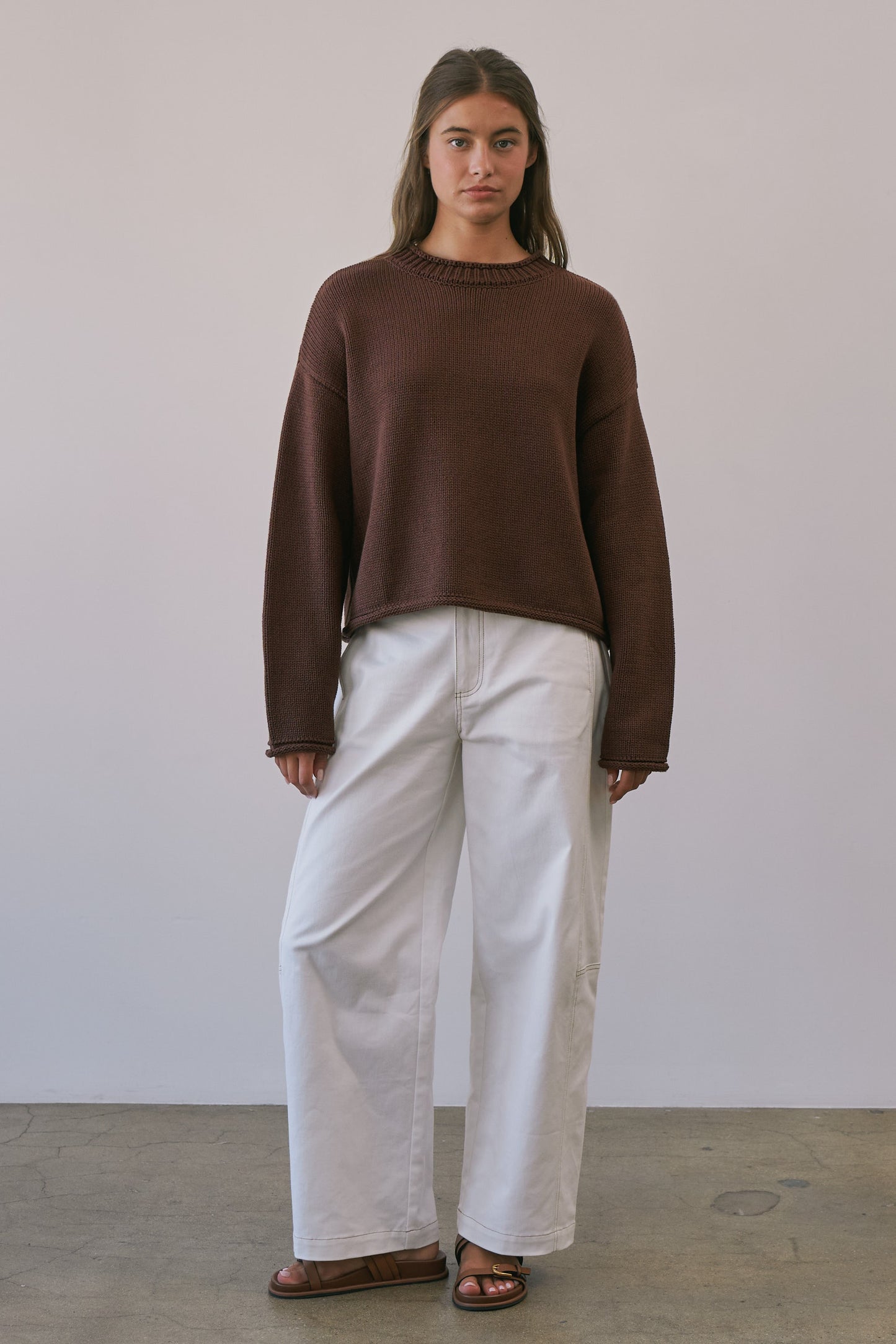 montana stripe rolled neck sweater