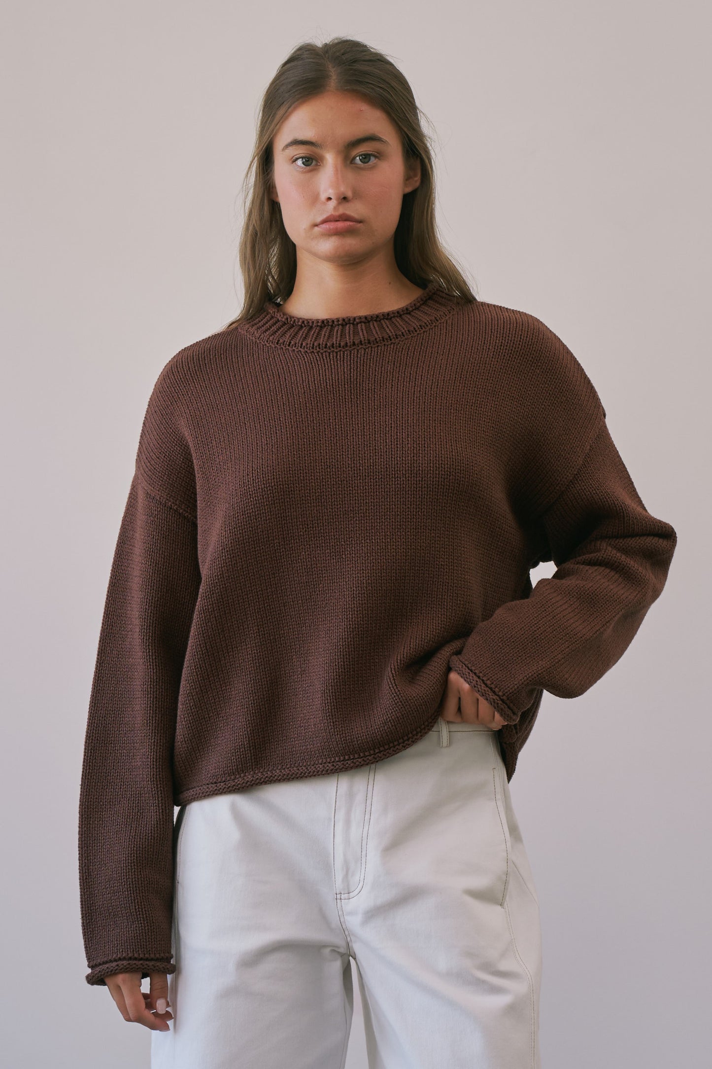 montana stripe rolled neck sweater