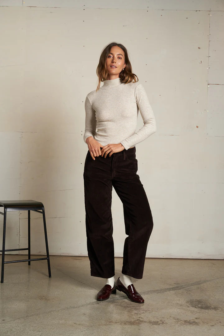 Noelle Sweater Rib Turtleneck Top