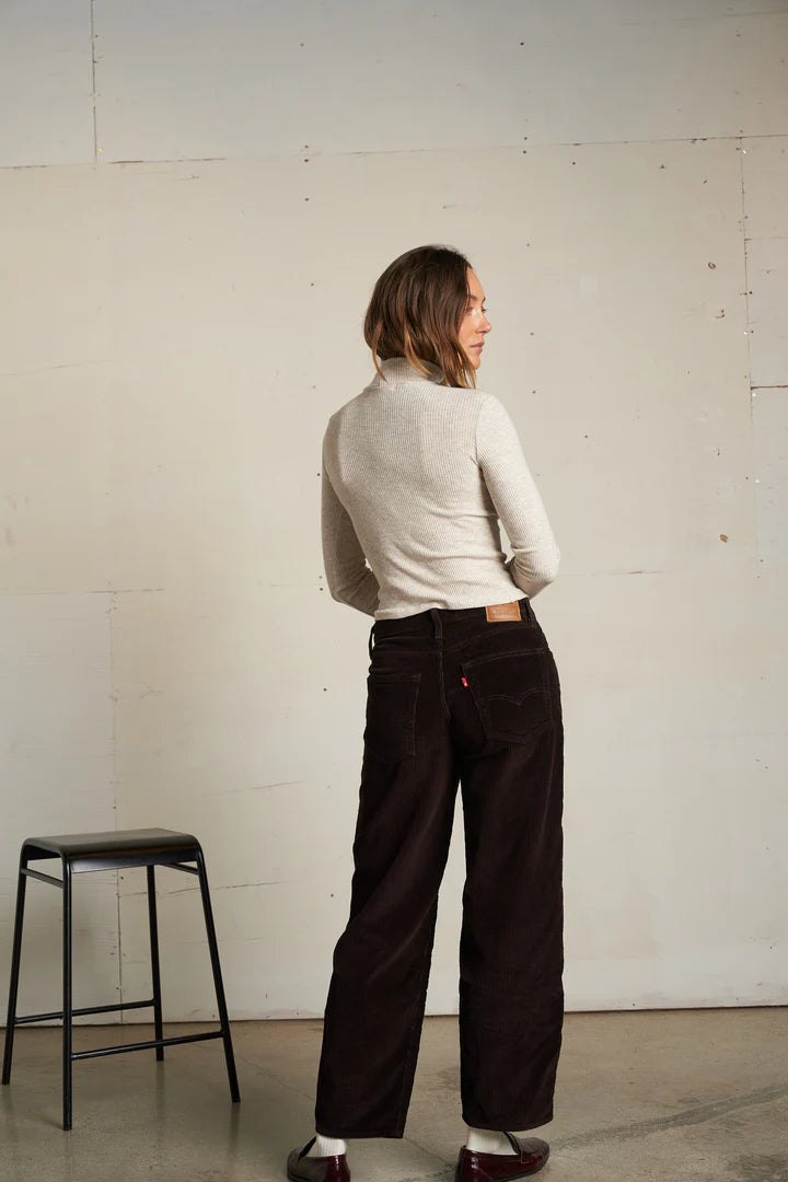 Noelle Sweater Rib Turtleneck Top