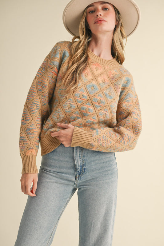 off the grid diamond knit sweater