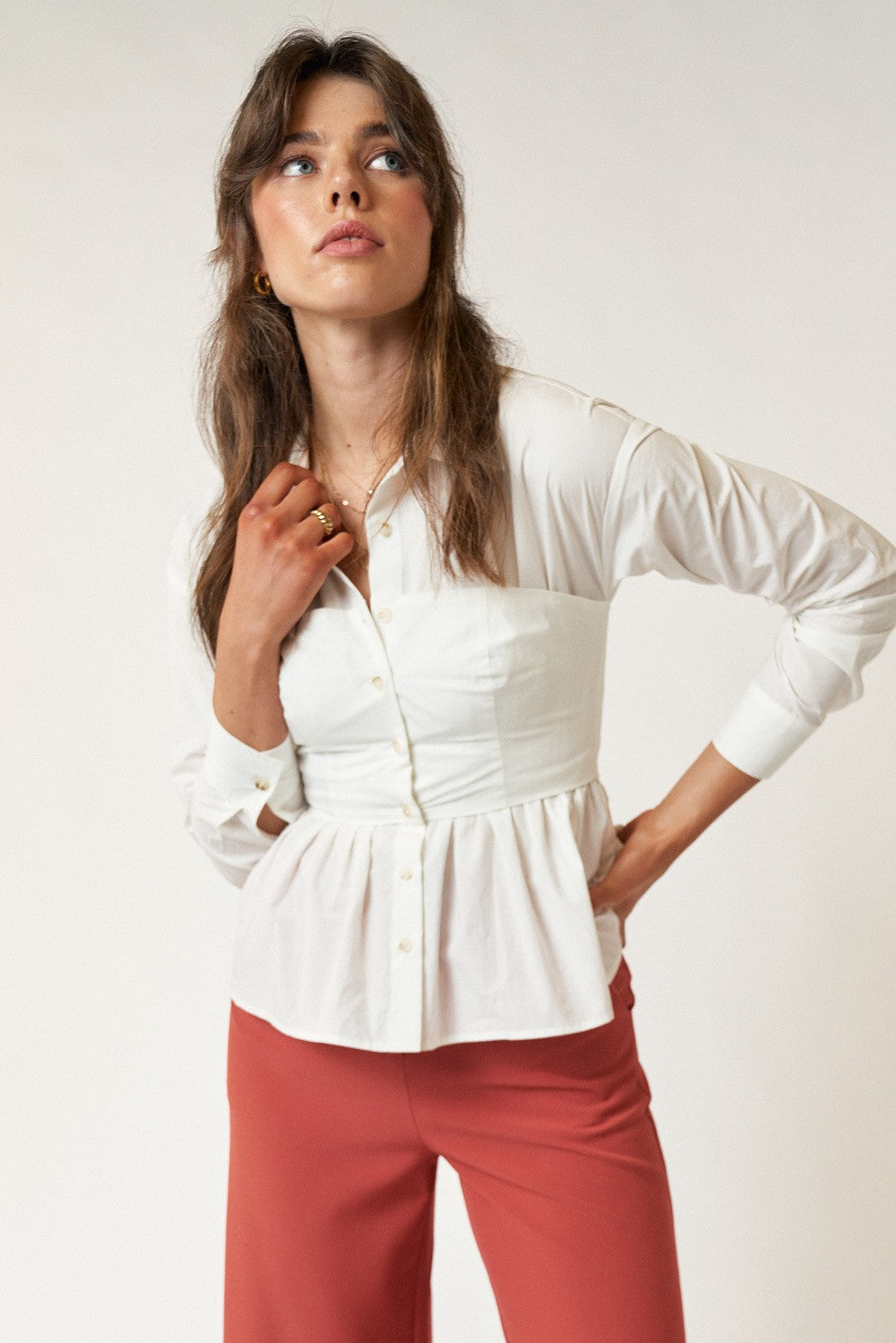 on the right corset collar top