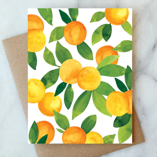 oranges blank greeting card