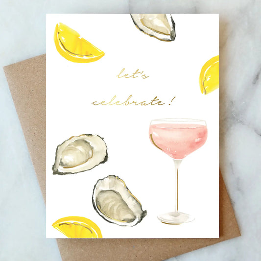 oysters and rose celebration card