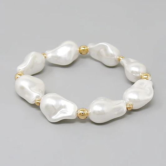 pearl beaded stretch bracelet