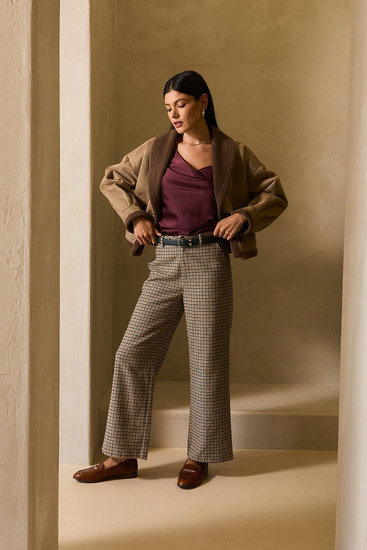 petra plaid trouser