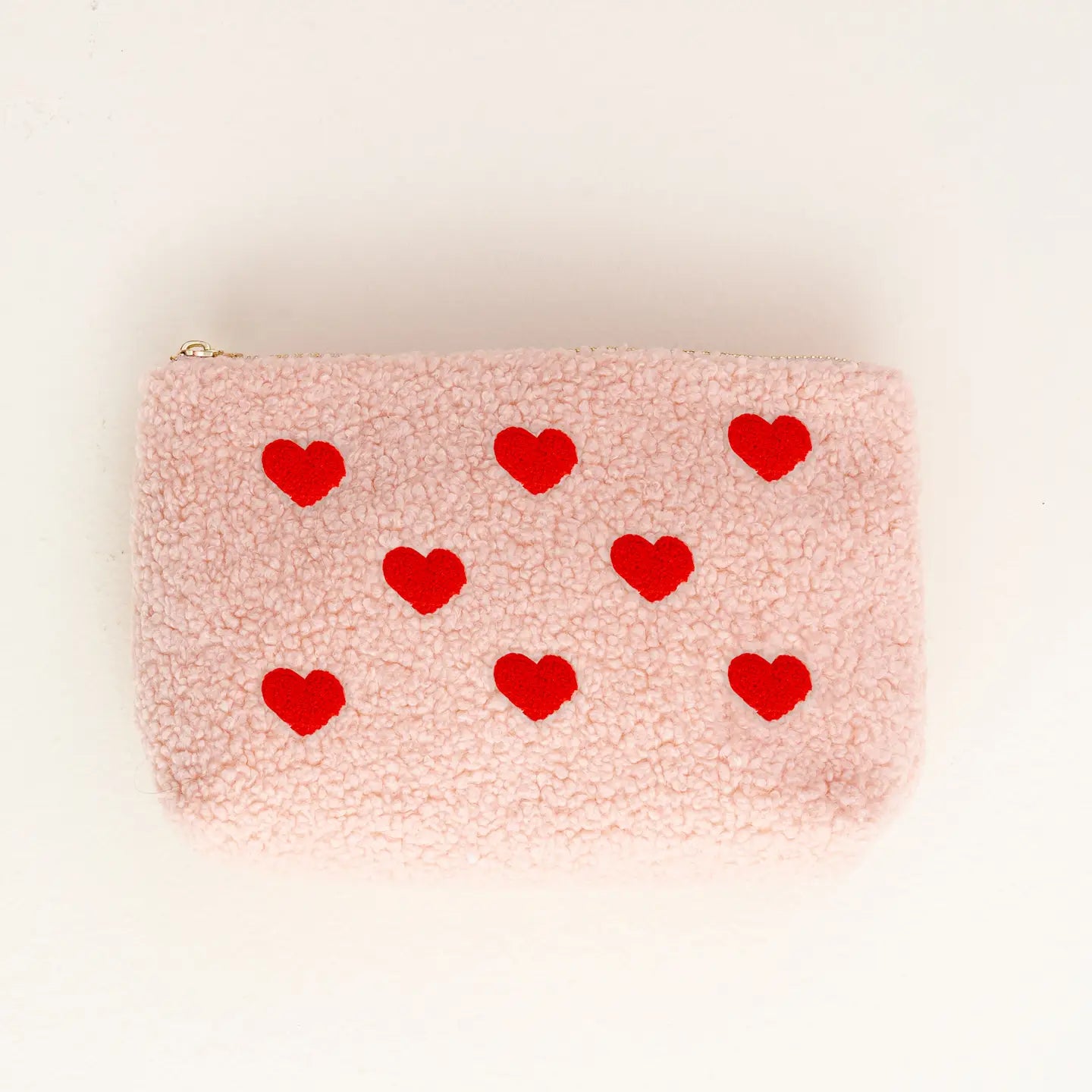 Pink teddy pouch-heart