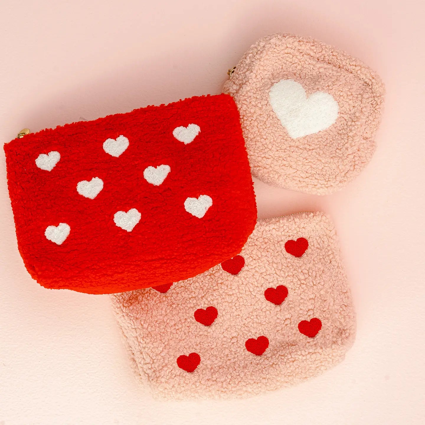 Pink teddy pouch-heart