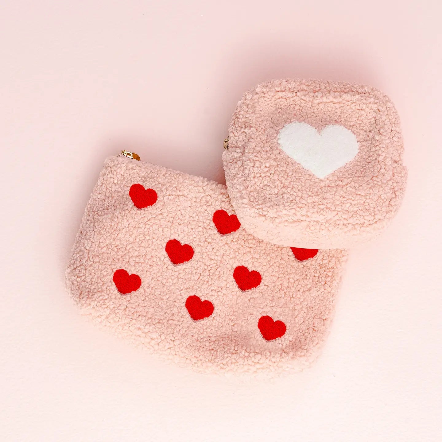 Pink teddy pouch-heart