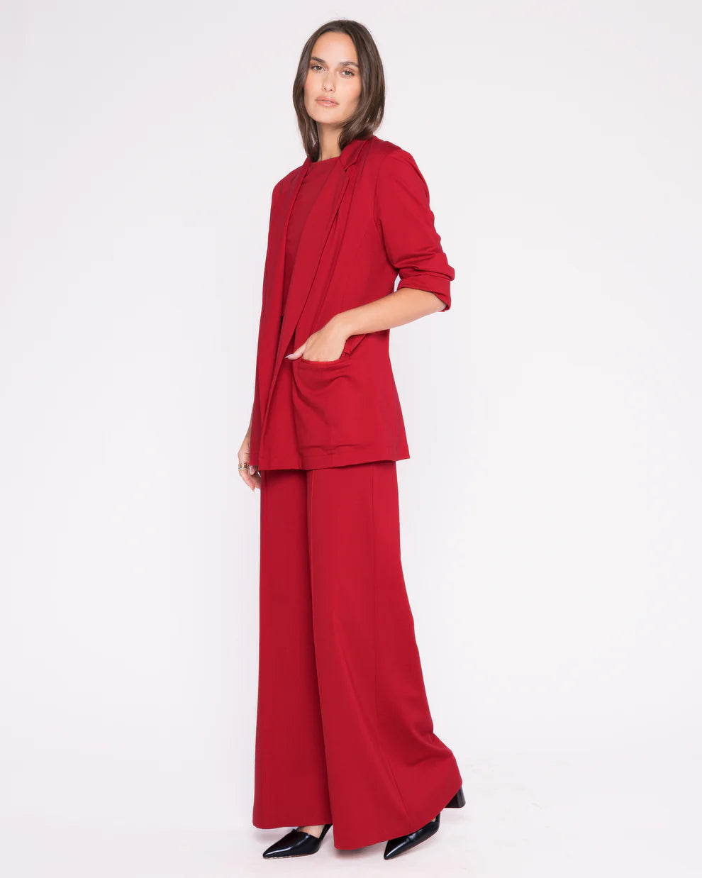ponte knit oversized blazer