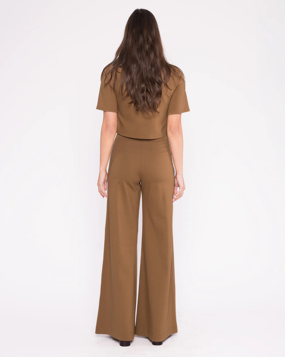 ponte knit wide leg pant