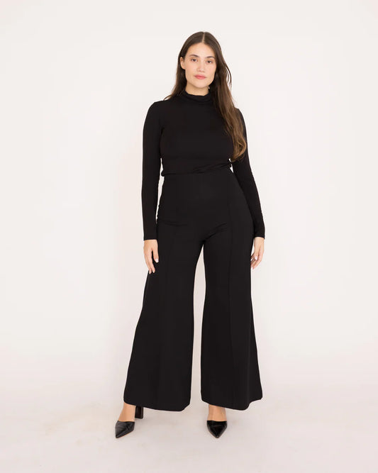 Ponte Knit Wide Leg-Standard