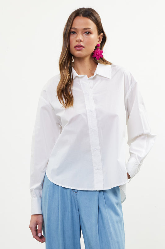 poplin button down shirt
