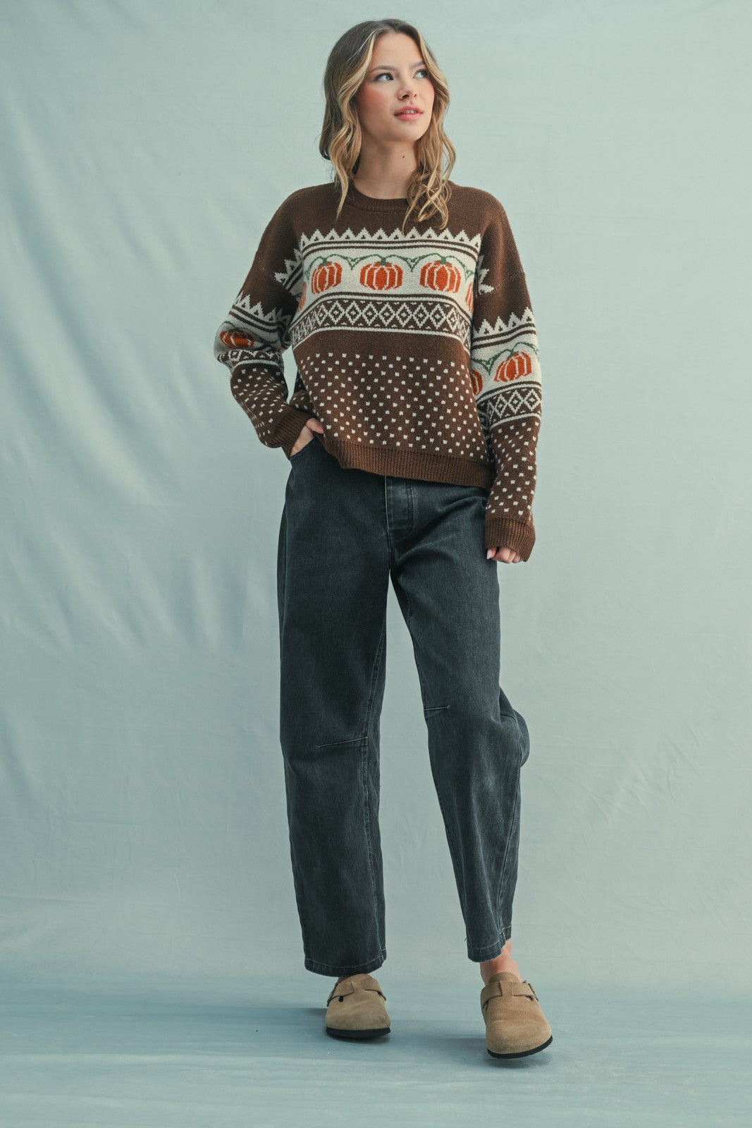 Pumpkin Jacquard Sweater
