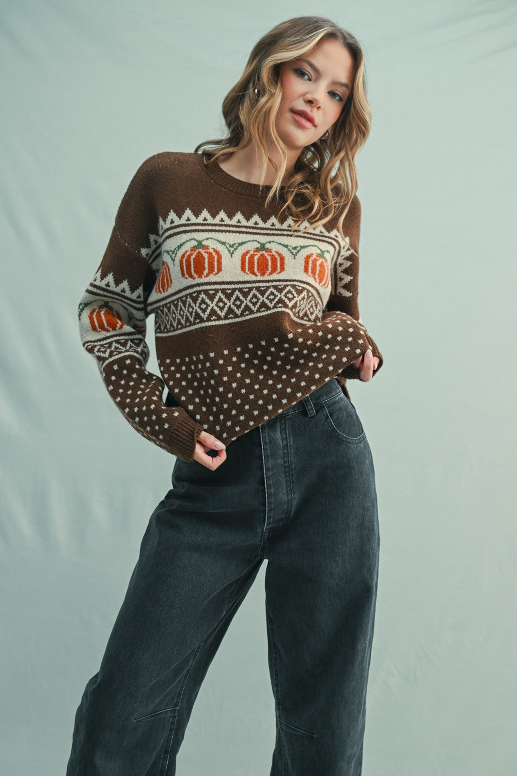 Pumpkin Jacquard Sweater