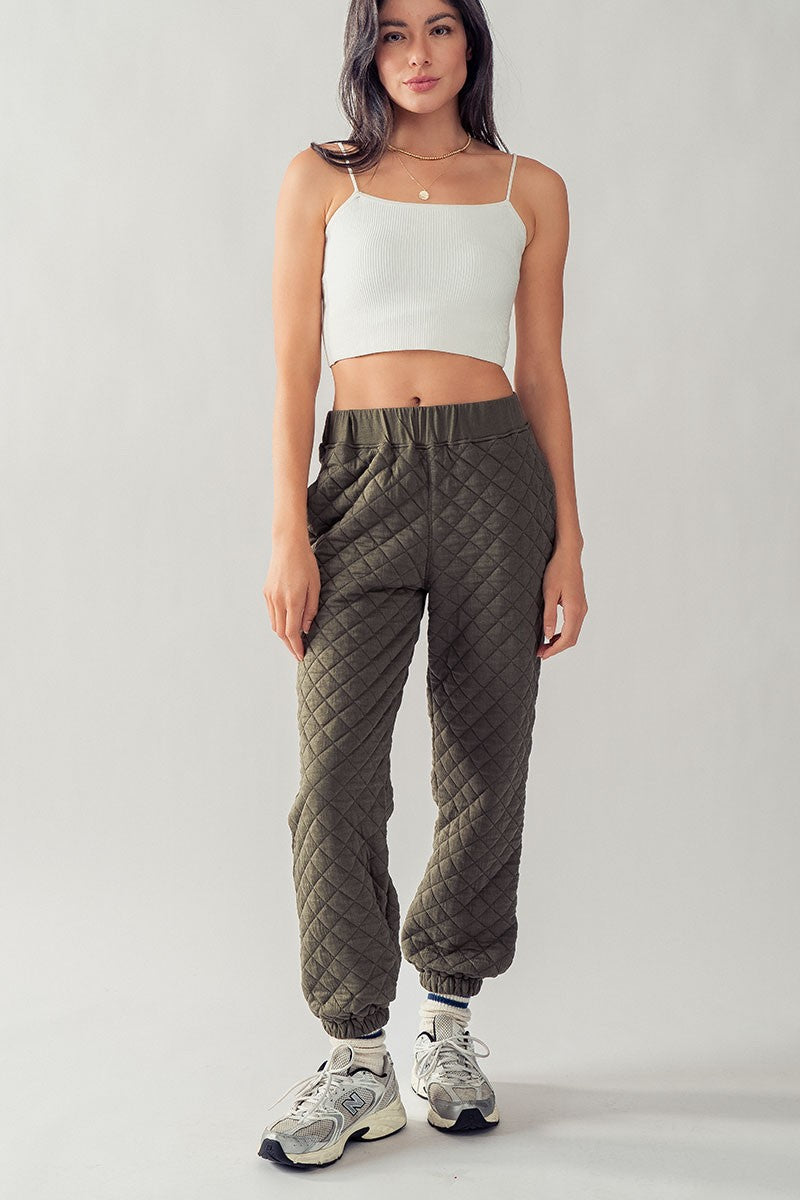 marshmallow quilted jogger
