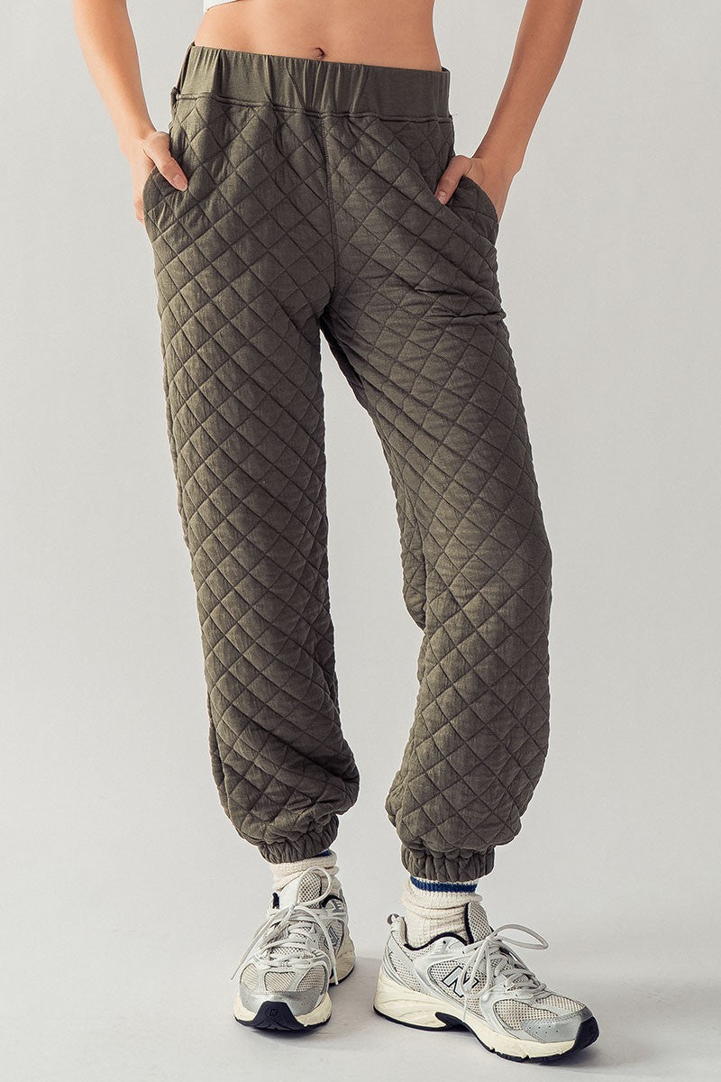 marshmallow quilted jogger
