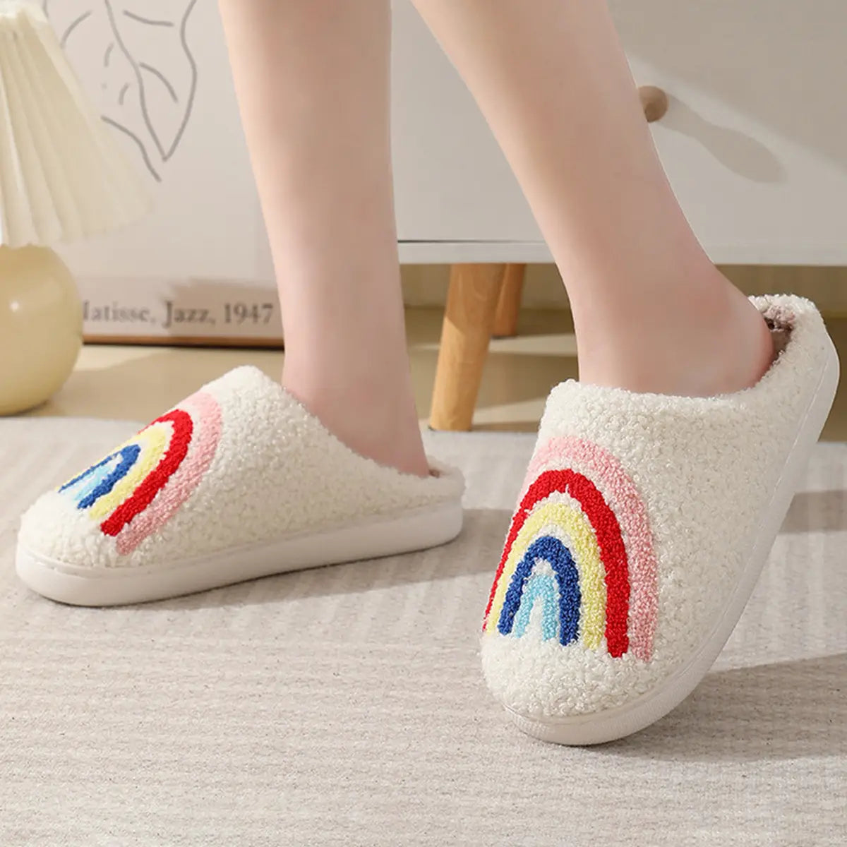 rainbow slippers