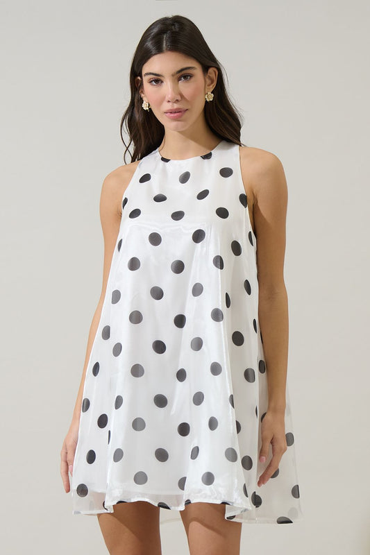 randal polka dot mini dress