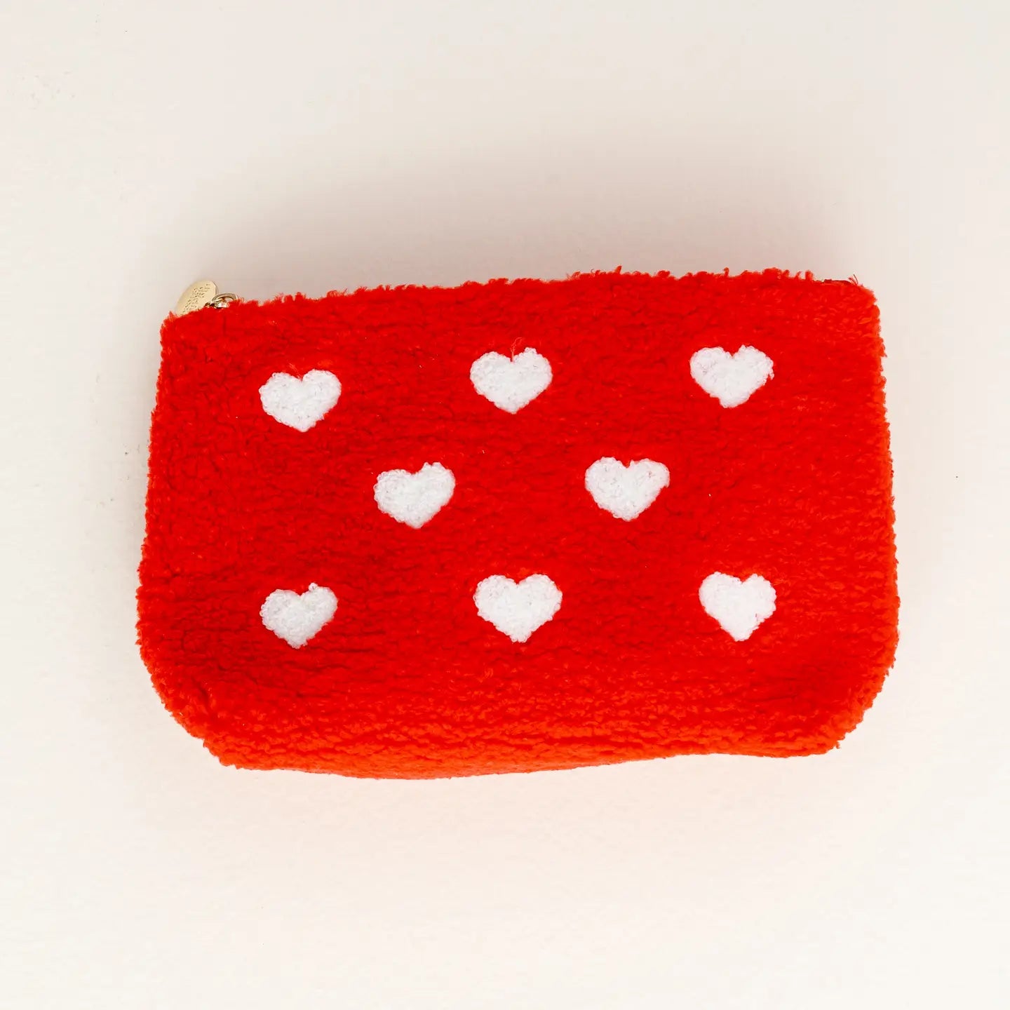 Red Teddy pouch-hearts