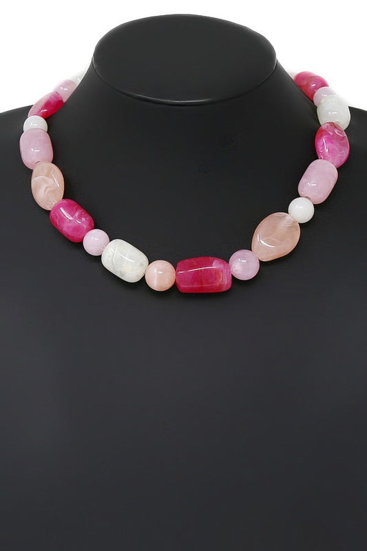 resin marble beaded necklace