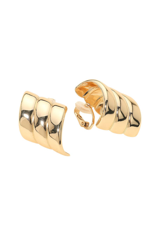 ribbed clip on earrings