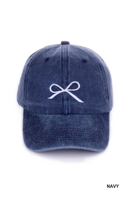 ribbon embroidered cotton cap