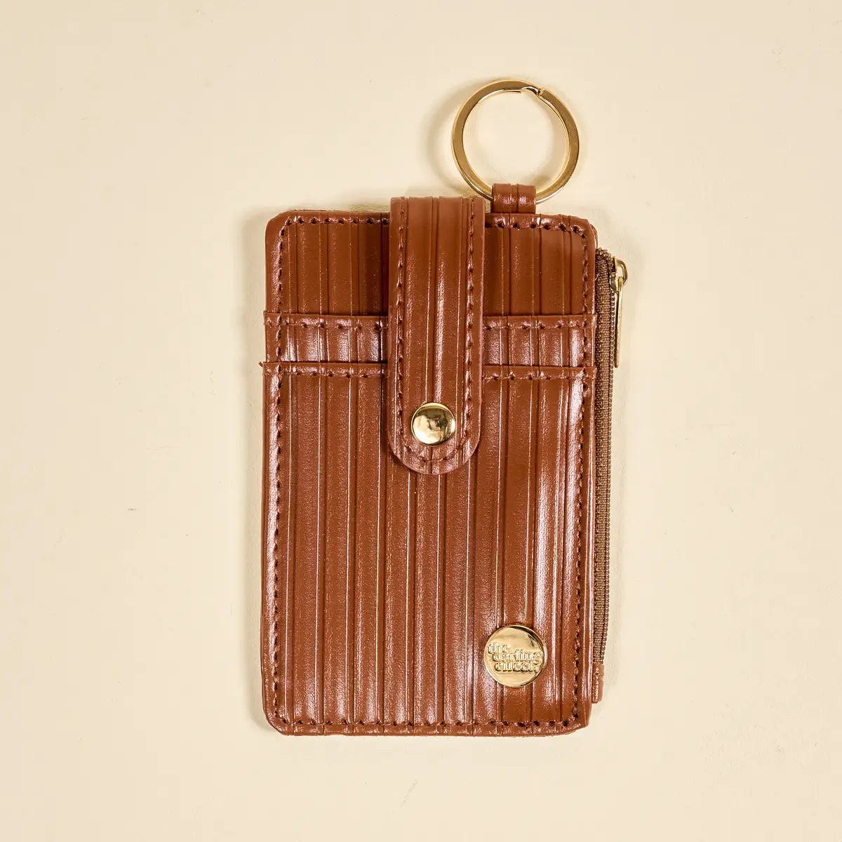 ripple ridge keychain wallet-cognac