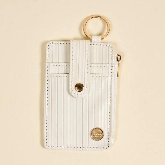 ripple ridge keychain wallet-white