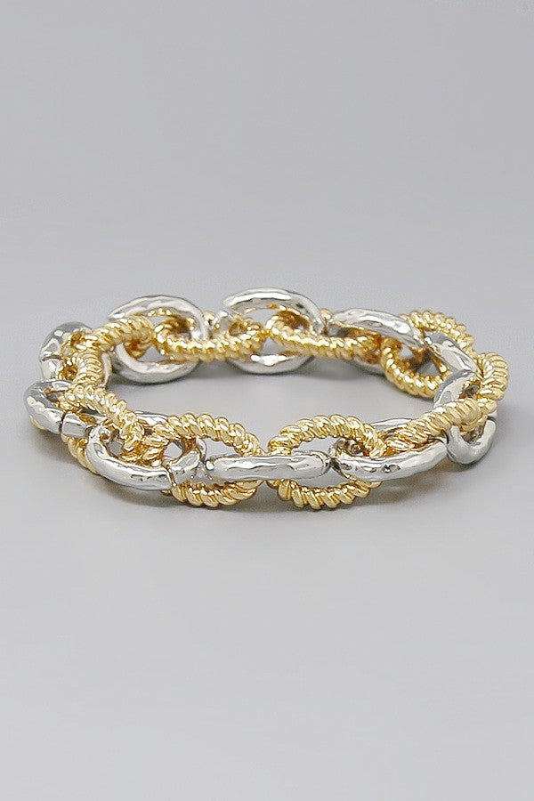 rope chain hammered bracelet