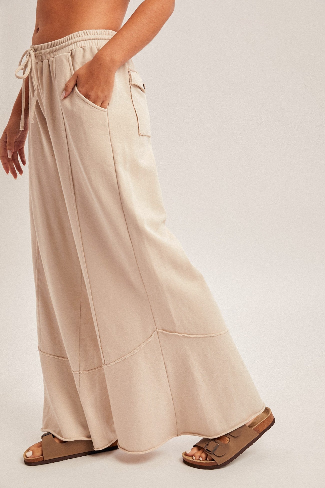 ruffle bottom terry pants