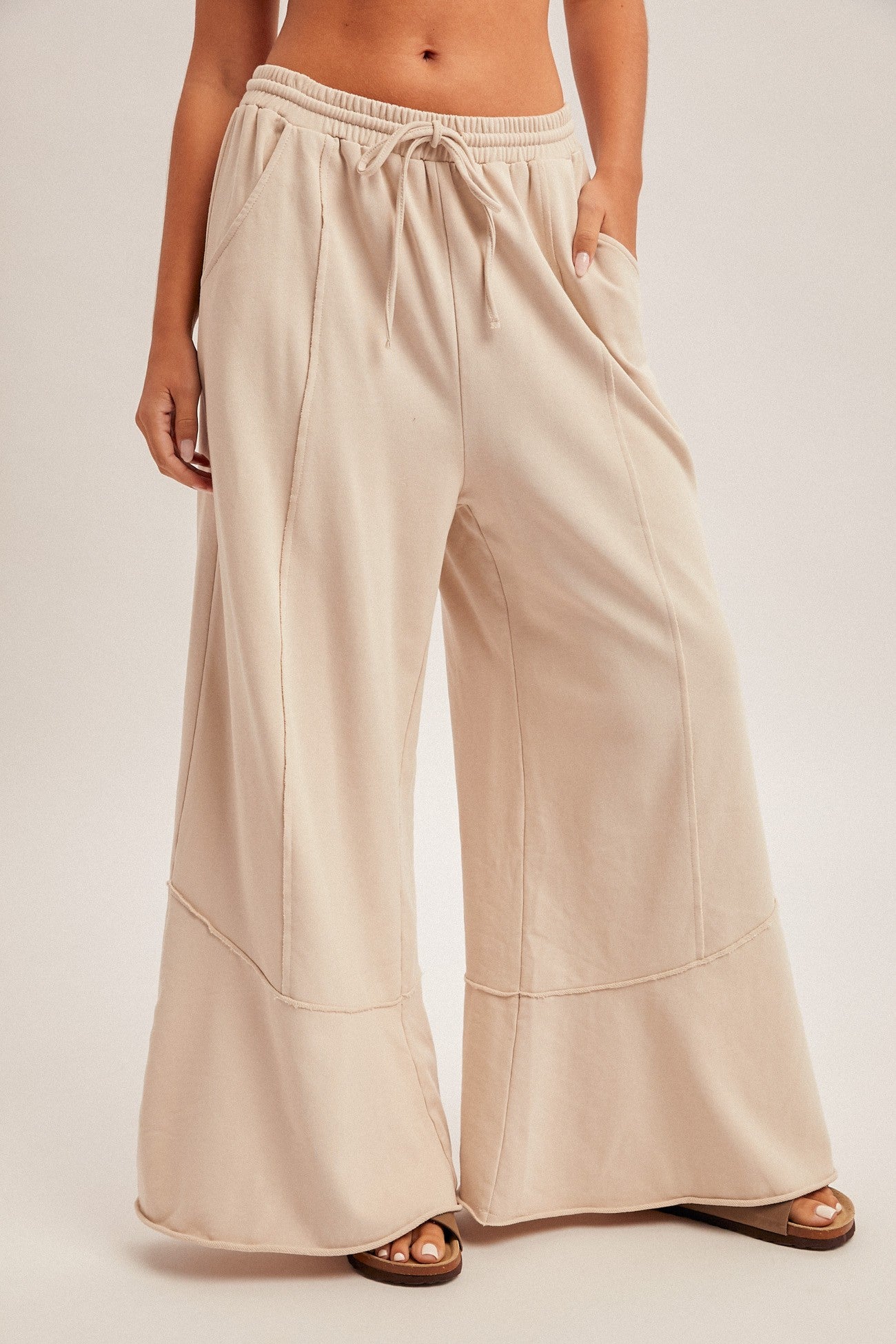 ruffle bottom terry pants