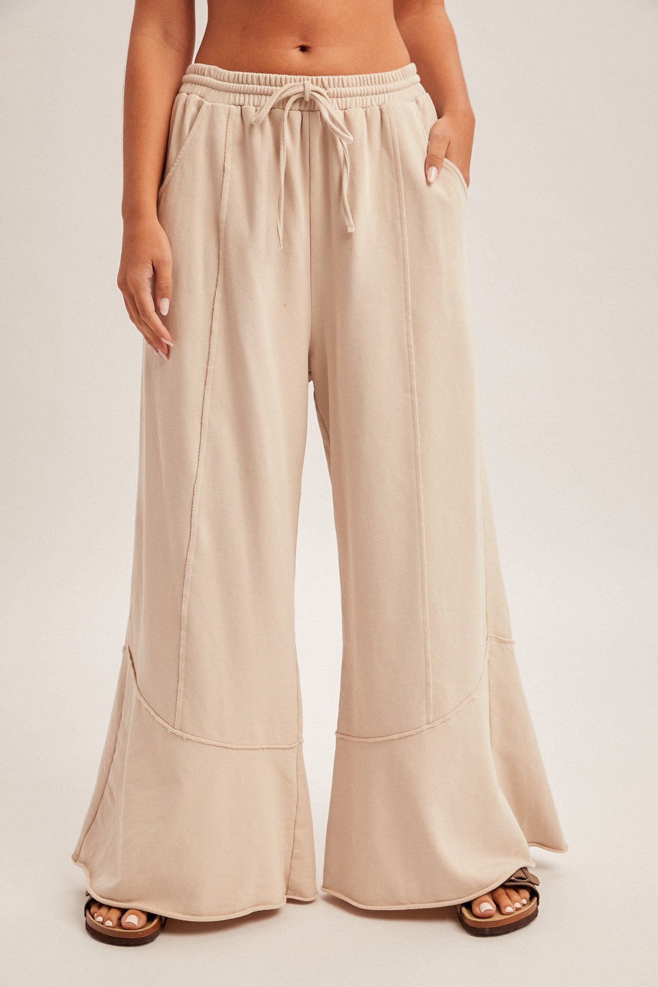 ruffle bottom terry pants