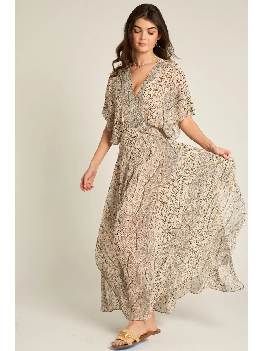 sahara printed maxi dress