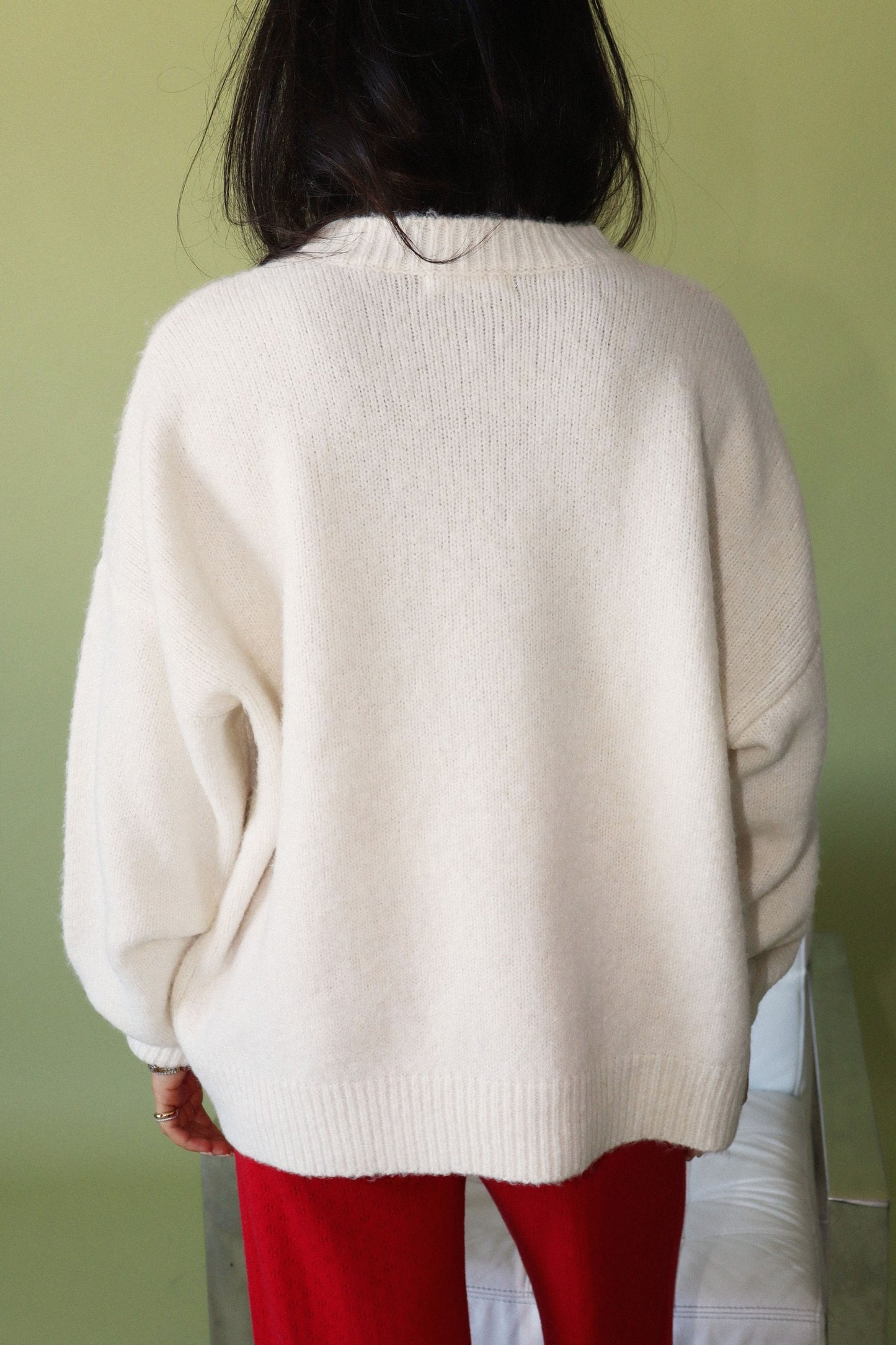 Sailboat Knit Fuzzy Sweater