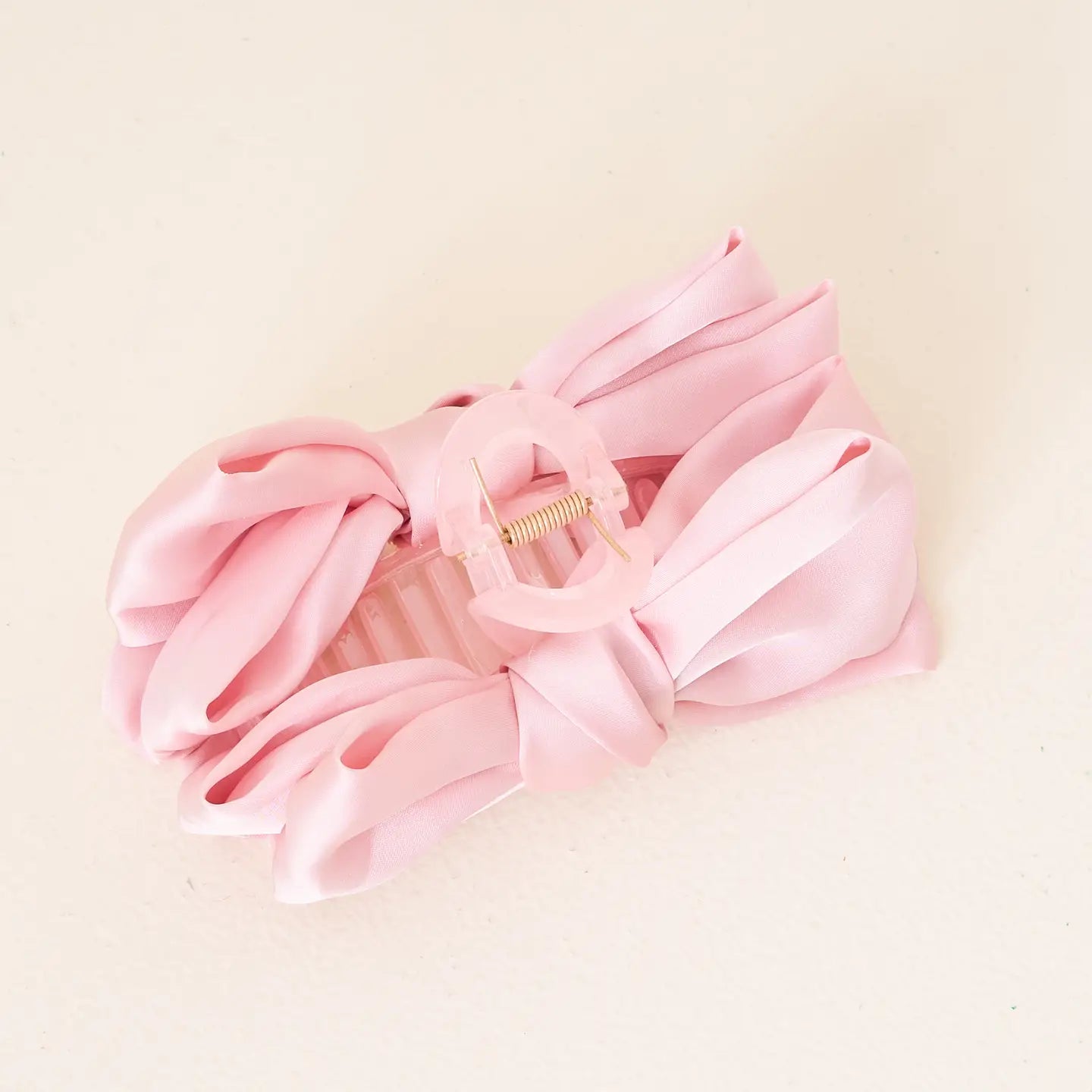 satin bow claw clip